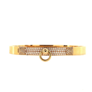 Hermes Collier de Chien Bracelet 18K Rose Gold with Pave Diamonds Small
