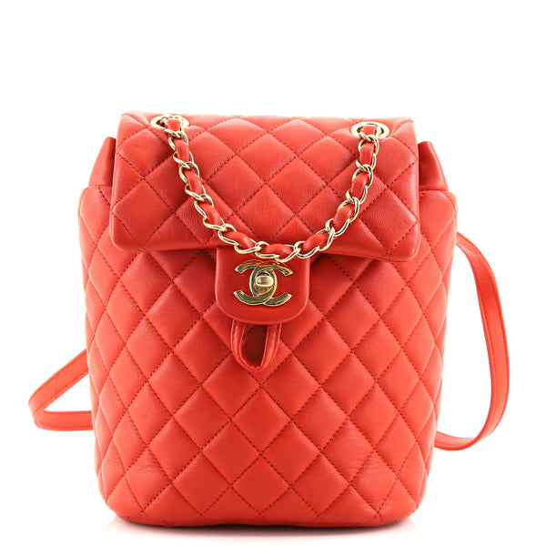 Chanel Urban Spirit Backpack Quilted Lambskin Mini Red 1703951