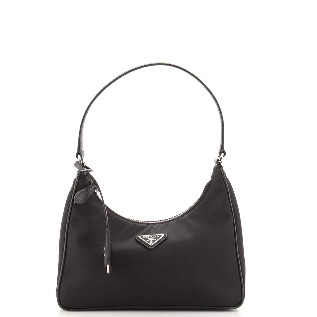 PRADA Tessuto Nylon Saffiano Mini Re-Edition 2005 Bag Black