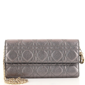 Christian Dior Lady Dior Croisiere Chain Wallet Cannage Quilt Lambskin