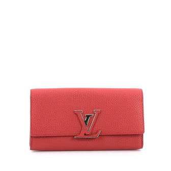 Louis Vuitton Capucines Wallet Leather Red