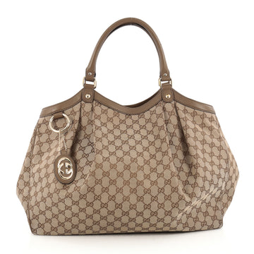 Gucci Sukey Tote GG Canvas Large Brown
