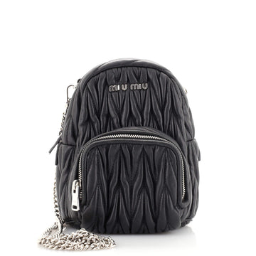 Miu Miu Backpack Crossbody Bag Matelasse Leather Micro