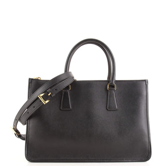 Prada Lux Double Zip Frame Tote Saffiano Leather