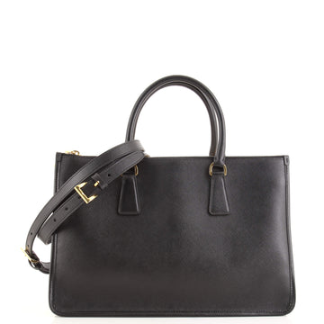 Prada Lux Double Zip Frame Tote Saffiano Leather