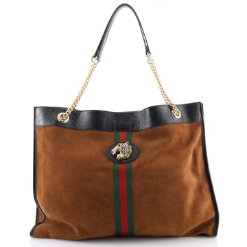 Gucci Rajah Chain Tote Suede Large
