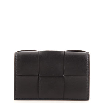 Bottega Veneta Business Card Holder Maxi Intrecciato Leather