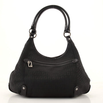 Fendi Vintage Front Zip Hobo Zucchino Coated Canvas Medium