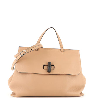 Gucci Bamboo Daily Top Handle Bag Leather Large