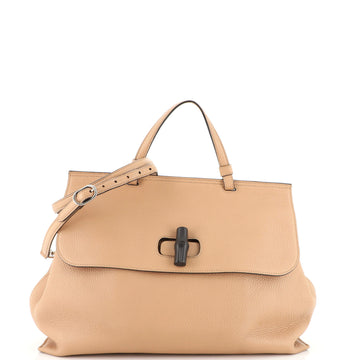 Gucci Bamboo Daily Top Handle Bag Leather Large