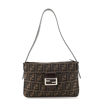 Fendi Vintage Pocket Shoulder Bag Zucca Canvas Small