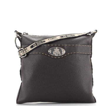 Fendi Vintage Selleria Zip Messenger Bag Leather Medium