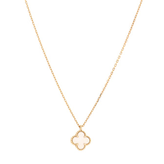 Van Cleef & Arpels Sweet Alhambra Pendant Necklace 18K Yellow Gold and Mother of Pearl
