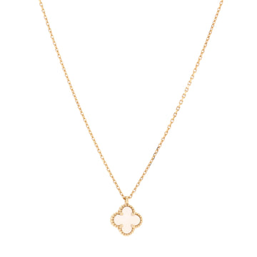 Van Cleef & Arpels Sweet Alhambra Pendant Necklace 18K Yellow Gold and Mother of Pearl
