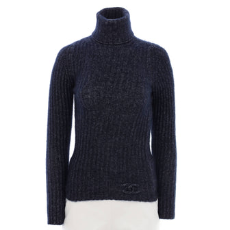 Chanel Women's CC Turtleneck Sweater Silk Blend