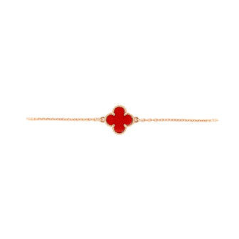 Van Cleef & Arpels Sweet Alhambra Bracelet 18K Rose Gold and Carnelian