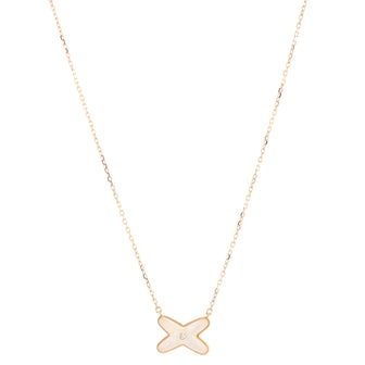 Chaumet Jeux de Liens Pendant Necklace 18K Rose Gold with Mother of Pearl and Diamond