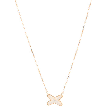 Chaumet Jeux de Liens Pendant Necklace 18K Rose Gold with Mother of Pearl and Diamond
