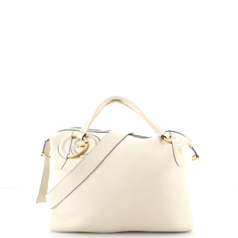 Gucci Twill Satchel Leather