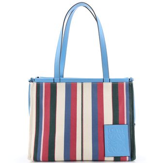 Cushion Tote Striped Canvas Large