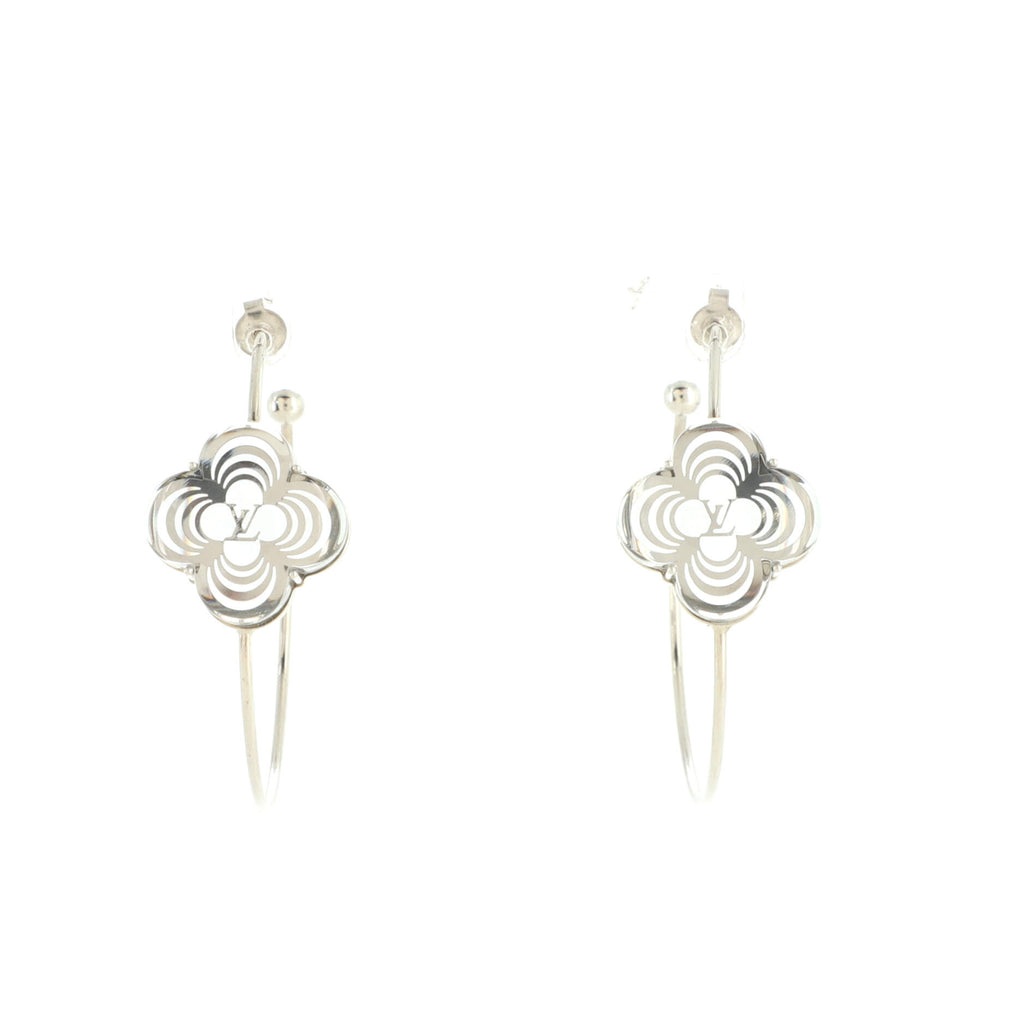 Louis Vuitton A La Folie Hoop Earrings Metal Silver 17051142