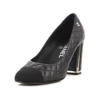 Chanel Women's CC Cap Toe Metal Edge Pump Quilted Leather