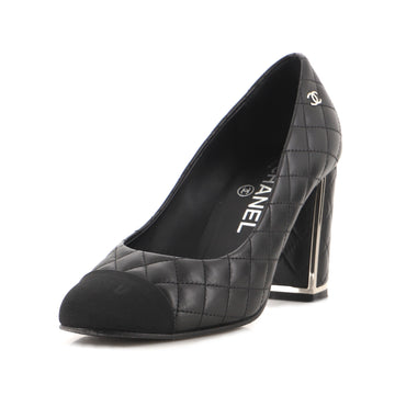 Chanel Women's CC Cap Toe Metal Edge Pump Quilted Leather