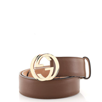 Gucci Interlocking G Belt Leather Wide