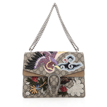 Gucci Dionysus Handbag Embroidered GG Coated Canvas brown