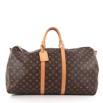 Louis Vuitton Keepall Bandouliere Bag Monogram Canvas 55 Brown