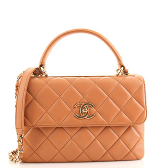 Chanel Beige Quilted Leather Small Trendy CC Flap Top Handle Bag Chanel