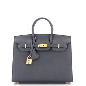 Hermes Birkin Sellier Bag Blue Epsom with Gold Hardware 25