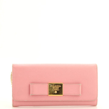 Prada Bow Flap Wallet Saffiano Leather Long