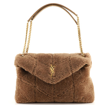Saint Laurent LouLou Puffer Shoulder Bag Quilted Shearling Medium