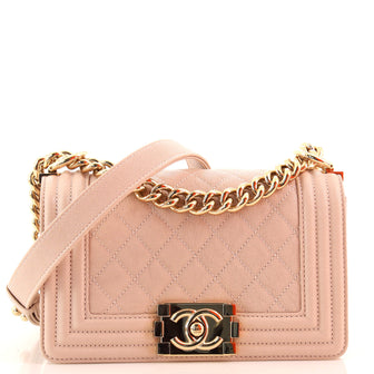 Chanel Boy Flap Bag Quilted Caviar Small