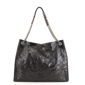 Saint Laurent Niki Shopping Tote Matelasse Chevron Leather Large