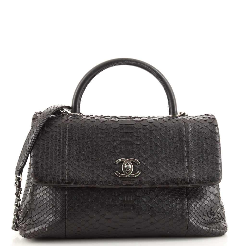 Chanel Black Python Medium Coco Top Handle Bag – Caroline's Fashion Luxuries