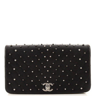 Chanel Stud Wars Flap Clutch Studded Chevron Calfskin