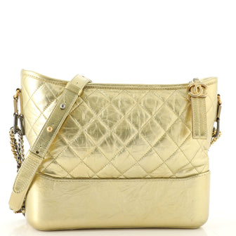 Chanel Gabrielle Hobo Quilted Metallic Aged Calfskin Medium