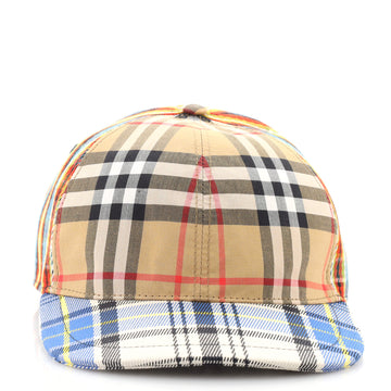 Burberry Baseball Cap Patchwork Mixed Check Canvas