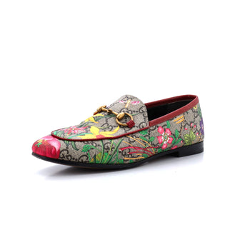 Gucci Women's Jordaan Loafers Printed GG Coated Canvas
