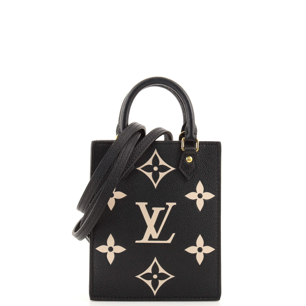 Louis Vuitton Petit Sac Plat Bag Bicolor Monogram Empreinte Giant Black