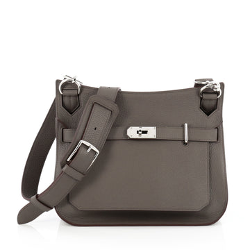 Hermes Jypsiere Handbag Clemence 31 Gray