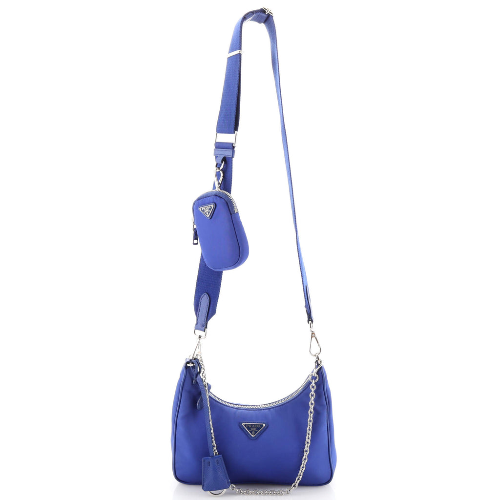 Prada Re-Edition 2005 Shoulder Bag Tessuto Small Blue 1707271