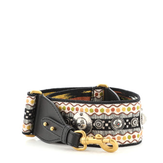 Christian Dior Bohemian Shoulder Strap Embellished Canvas