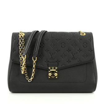 Louis Vuitton Saint Germain Handbag Monogram Empreinte Leather MM Black