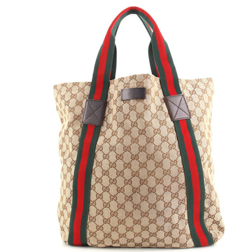 Gucci Original Web Tote GG Canvas Tall