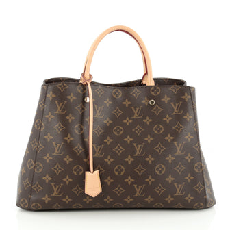 Louis Vuitton Montaigne Handbag Monogram Canvas GM Brown