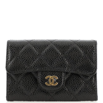 Chanel Classic Flap Card Case Quilted Caviar
