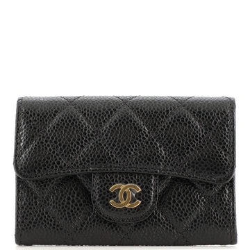 Chanel Classic Flap Card Case Quilted Caviar